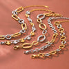 Women's Stainless Steel Two Tone Geometric Bracelet With Vacuum Plating Ins Style Elegant Fashion Jewelry
