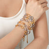 Women's Stainless Steel Two Tone Geometric Bracelet With Vacuum Plating Ins Style Elegant Fashion Jewelry