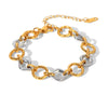 Women's Stainless Steel Two Tone Geometric Bracelet With Vacuum Plating Ins Style Elegant Fashion Jewelry
