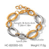 Women's Stainless Steel Two Tone Geometric Bracelet With Vacuum Plating Ins Style Elegant Fashion Jewelry