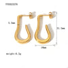 Women's Stainless Steel U Shape Geometric Style 18K Gold Plated Light Luxury Long Earrings With Pvdp Furnace Real Gold Electroplating