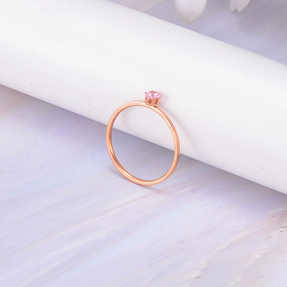 Women's Stainless Steel U Shaped Thin Ring Electroplated Minimalist Stackable Band