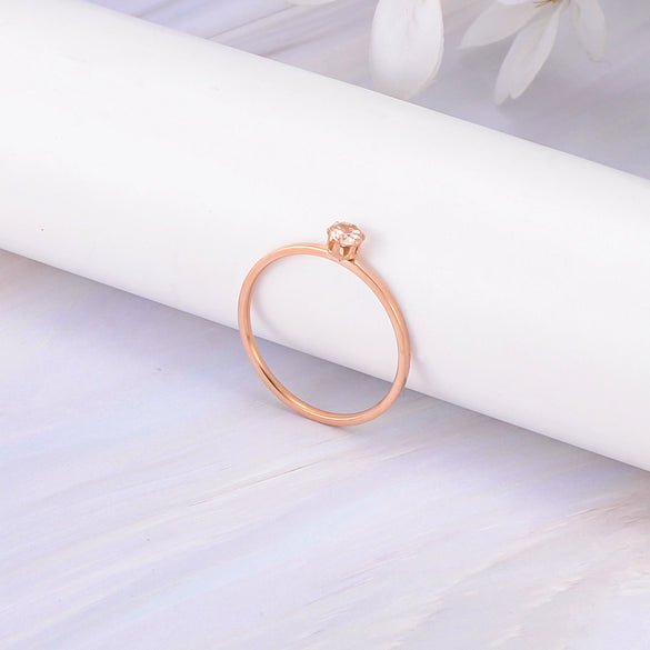 Women's Stainless Steel U Shaped Thin Ring Electroplated Minimalist Stackable Band