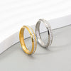 Women's Stainless Steel Ushaped Rhinestone Ring Jewelry