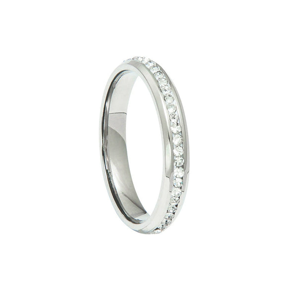 Women's Stainless Steel Ushaped Rhinestone Ring Jewelry