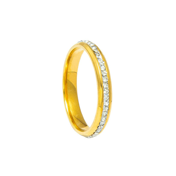 Women's Stainless Steel Ushaped Rhinestone Ring Jewelry