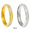 Women's Stainless Steel Ushaped Rhinestone Ring Jewelry