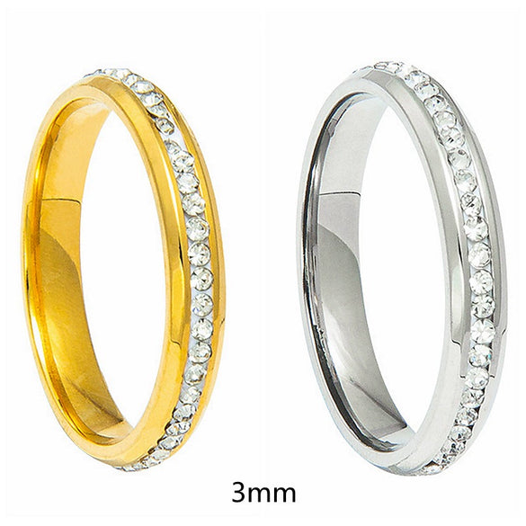 Women's Stainless Steel Ushaped Rhinestone Ring Jewelry