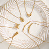 Women's Stainless Steel Vacuum Gold Plated Heart Water Drop Bamboo Geometric Pendant Necklace With Regular Chain
