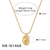 Women's Stainless Steel Vacuum Gold Plated Heart Water Drop Bamboo Geometric Pendant Necklace With Regular Chain