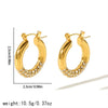 Women's Stainless Steel Water Drop Hoop Earrings With Vacuum Gold Plating And Diamond Encrusted Geometric Light Luxury Design