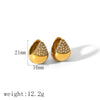 Women's Stainless Steel Water Drop Hoop Earrings With Vacuum Gold Plating And Diamond Encrusted Geometric Light Luxury Design