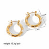 Women's Stainless Steel Water Drop Hoop Earrings With Vacuum Gold Plating And Diamond Encrusted Geometric Light Luxury Design