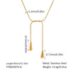 Women's Stainless Steel Water Drop Necklace With Snake Chain And Pvd Furnace Vacuum Real Gold Plating Adjustable And Light Luxury Fashion Design
