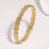 Women's Stainless Steel Wavy Line Bracelet With Plated Finish Colorfast Modern Minimalist Geometric Buckle Design