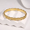 Women's Stainless Steel Wavy Line Bracelet With Plated Finish Colorfast Modern Minimalist Geometric Buckle Design