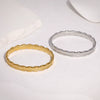 Women's Stainless Steel Wavy Line Bracelet With Plated Finish Colorfast Modern Minimalist Geometric Buckle Design