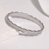 Women's Stainless Steel Wavy Line Bracelet With Plated Finish Colorfast Modern Minimalist Geometric Buckle Design