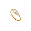Women's Stainless Steel White Zircon Ring With Geometric Spiral Design And Electroplated Finish Fashion Jewelry Accessory