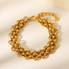 Women's Stainless Steel Woven Bracelet With Buckle Design Geometric Style And Electroplating Treatment