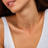 Women's Stainless Steel Y Shape Tassel Pearl Necklace Simple Geometric Double Pearl Clavicle Chain With Electroplated Finish
