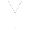 Women's Stainless Steel Y Shape Tassel Pearl Necklace Simple Geometric Double Pearl Clavicle Chain With Electroplated Finish
