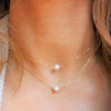 Women's Stainless Steel Y Shape Tassel Pearl Necklace Simple Geometric Double Pearl Clavicle Chain With Electroplated Finish