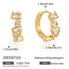 Women's Stainless Steel Zircon Earrings With Gradient Geometric Ear Cuffs And Plated Finish Sparkling Sophisticated Jewelry