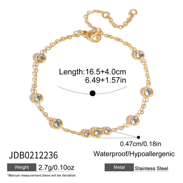 Women's Stainless Steel Zircon Geometric Bracelet Electroplated Light Luxury Non Fading Jewelry