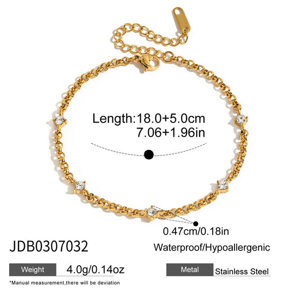 Women's Stainless Steel Zircon Geometric Bracelet Electroplated Light Luxury Non Fading Jewelry