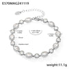 Women's Stainless Steel Zircon Inlaid Geometric Handmade Pvd Plated Electroplated Bracelet Jewelry