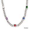 Women's Stainless Steel Zircon Necklace And Bracelet Set With Vacuum Plating Star Sun Moon Clouds Universe Patterns Street Style And Cuban Chain
