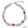 Women's Stainless Steel Zircon Necklace And Bracelet Set With Vacuum Plating Star Sun Moon Clouds Universe Patterns Street Style And Cuban Chain