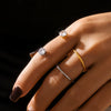 Women's 316L Stainless Steel Zircon Sshaped Double Finger Wrap Ring Pvd Plated 18K Gold Geometric Letters Numbers Text Style