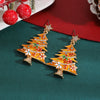 Women's Star And Christmas Tree Earrings Zinc Alloy Geometric Holiday Jewelry With Dripping Oil Finish Light Luxury Party Accessories