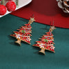 Women's Star And Christmas Tree Earrings Zinc Alloy Geometric Holiday Jewelry With Dripping Oil Finish Light Luxury Party Accessories