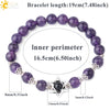 Women's Star Of David Natural Stone Bead Bracelet With Amethyst Cloud Crystal Redwood Grain And Copper Electroplated Minimalist Jewelry