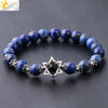 Women's Star Of David Natural Stone Bead Bracelet With Amethyst Cloud Crystal Redwood Grain And Copper Electroplated Minimalist Jewelry