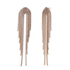 Women's Statement Geometric Zircon Tassel Drop Earrings With Stainless Steel And Gold Tone Electroplated Finish