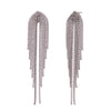 Women's Statement Geometric Zircon Tassel Drop Earrings With Stainless Steel And Gold Tone Electroplated Finish