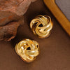 Women's Statement Ushaped Geometric Metal Stud Earrings With Copper Posts And Ecofriendly Plating