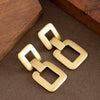 Women's Statement Ushaped Geometric Metal Stud Earrings With Copper Posts And Ecofriendly Plating