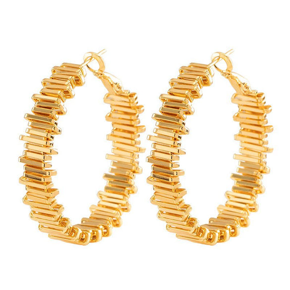 Women's Statement Ushaped Geometric Metal Stud Earrings With Copper Posts And Ecofriendly Plating