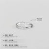 Women's Sterling Silver Adjustable Open Ring With Letter Text Geometric Design And Electroplated Finish