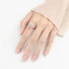 Women's 925 Sterling Silver Adjustable Rotating Ring Light Luxury Electroplated Open Band Anxiety Stress Relief Ring