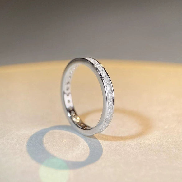 Women's 925 Sterling Silver Allmatch Geometric Stacked Tail Ring With Electroplating