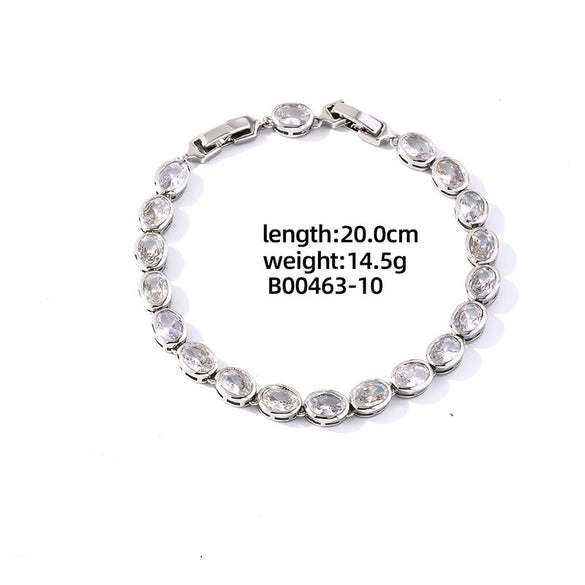 Women's Sterling Silver And Copper Heartshaped Zircon Inlaid Bracelet With Constellation And Leaves Pattern Fresh And Natural Style