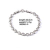 Women's Sterling Silver And Copper Heartshaped Zircon Inlaid Bracelet With Constellation And Leaves Pattern Fresh And Natural Style