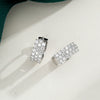 Women's 925 Sterling Silver Asymmetric Geometric Hiphop Light Luxury Earrings With Diamond Treatment And Letters Numbers Text Pattern