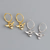 Women's 925 Sterling Silver Bee Shaped Earrings With Zirconia Inlay Animal Style Ear Buckle Jewelry Accessories